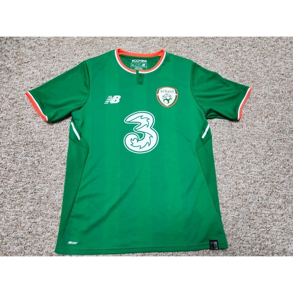 IRELAND 2017 2018 HOME FOOTBALL SHIRT SOCCER JERSEY NEW BALANCE MT730546 S Flaws
